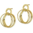 thumbnail image 2 of Chisel Stainless Steel Polished and Textured Yellow IP-plated Circles Post Dangle Shepherd Hook Earrings - 26.5mm, 2 of 6