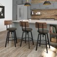 thumbnail image 6 of Amisco Symmetry Adjustable Stool - Dark Brown Grey Polyester / Black Metal / Brown Wood, 6 of 10