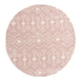 thumbnail image 4 of Unique Loom Moroccan Trellis Shag Collection Area Rug - Meknes (7' 10" Round Light Pink/Ivory), 4 of 6