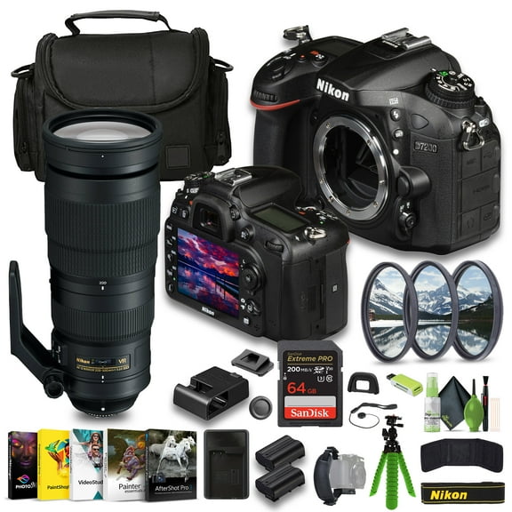 Nikon D7200 DSLR Camera 24.2MP DX Format with 200-500mm Lens Telephoto Bundle Battery (International Model)