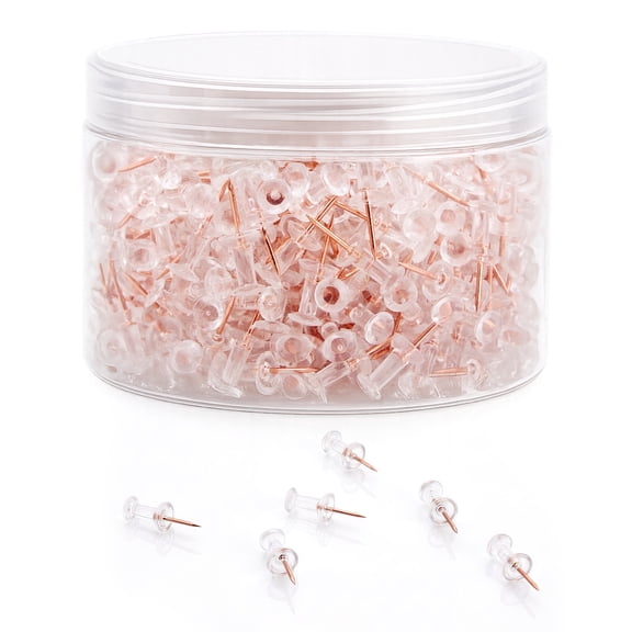 500Pcs Clear Push Pins, Thumb Tack for Wall, Clear Poster Pins for Wall Hangings, Cork Board