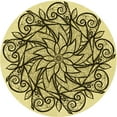 thumbnail image 1 of Ahgly Company Tapis d'Intérieur Rond Lavable en Machine Chêne Brun Transitionnel, 8 Pieds Rond, 1 of 7
