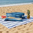 thumbnail image 5 of Outdoor Pillow Cover Blue Waves Set of 2 Waterproof Throw Pillowcases Abstract Golden Giraffe Decorative Patio Furniture Pillows for Couch Garden Indoor & Outdoor Use, 5 of 9