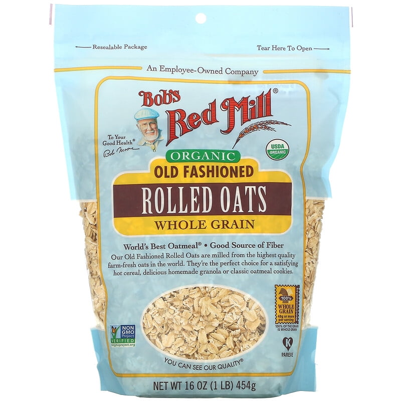 Bob's Red Mill Organic Rolled Oats Old fashioned 16 oz Pack of 2