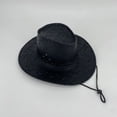 thumbnail image 4 of QASIEATN Everyday Wear Accessories for Men Classic Western Hat With Leather Solid Color Stylish Cowboy Hat Retro Sun Hat, 4 of 6