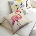 thumbnail image 4 of Pink flamingo Linen toss pillowcase Decoration pillowcase Gift preferred 24x24" Cushion cover 4 set Sofa pillowcase Sofa bedroom living room car, 4 of 5