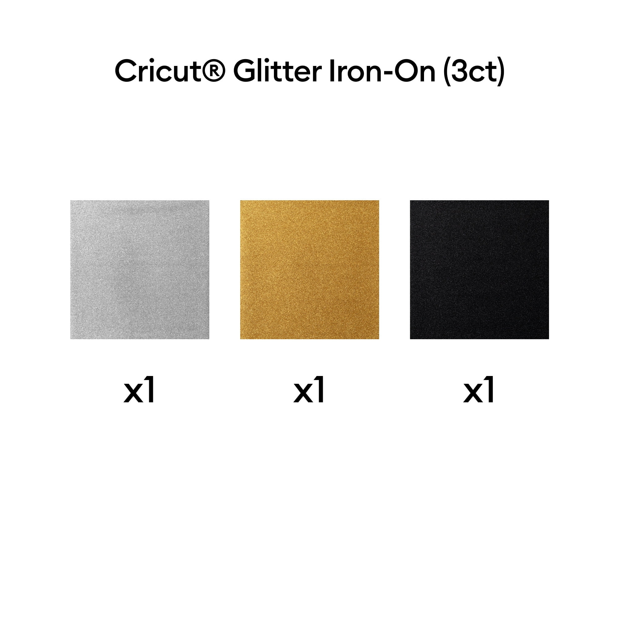 Cricut® Glitter Iron-On Vinyl Sampler, Basics, 12" x 12"