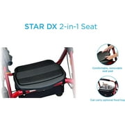 NOVA Star DX Rollator Walker with Wide Padded Seat, 8 Wheels, Fold Lock Feature, Rolling Walker with Adjustable Seat Height & 350 lb Weight Capacity, Blue