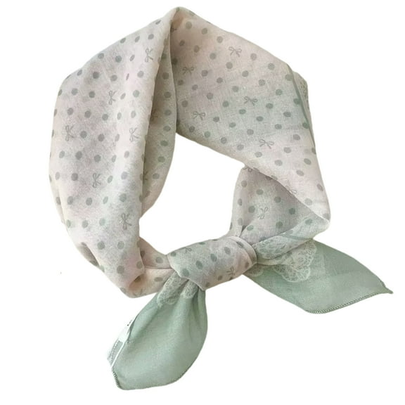 Dot French Headscarf Cotton Linen Lightweight Scarf for Women Balletcore Fashion Travel Wrap