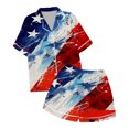 thumbnail image 4 of Kids' 4th Of July Printed Satin Pajama Set Short Sleeve, 4 of 4