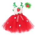 thumbnail image 5 of LPKRT Girls 2 Piece Outfits Strawberry Style Tutu Dresses With Matching Headband Stage Performance Clothing Set Watermelon Red 4-5 Years, 5 of 6
