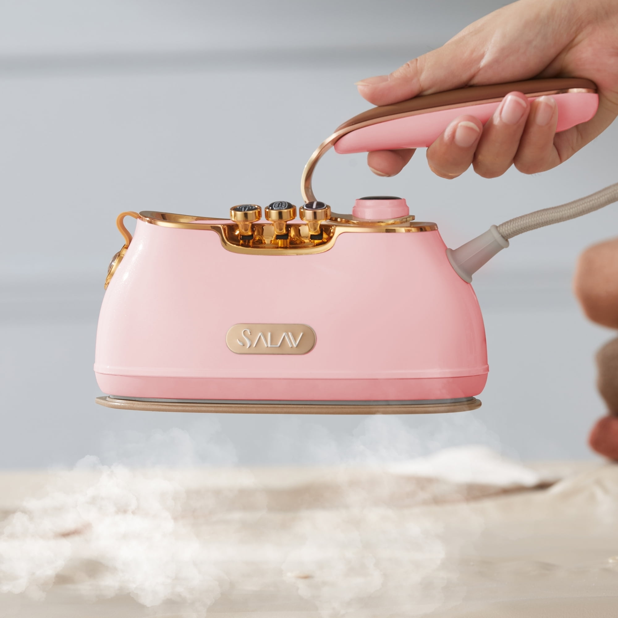 SALAV Retro Edition Iron+Steamer and Fabric Shaver Set, Rose