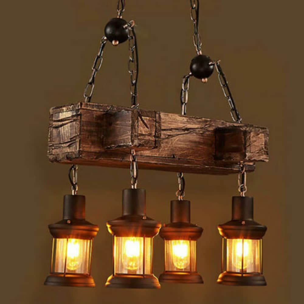 Rustic Ceiling Lamp Chandelier Pendant Lighting Fixture Hanging Light - 22" x 39"