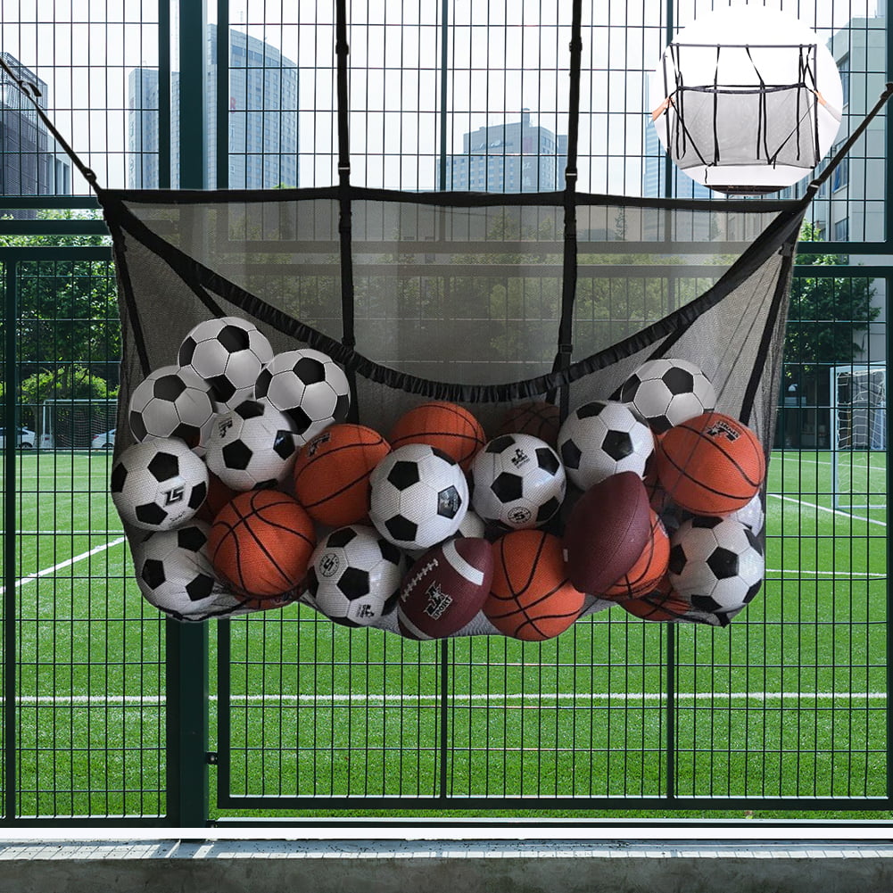 Large-Capacity Mesh Toy Bag,Polyester Swimming Pool Storage Bag,Swimming Pool Storage Bag,Hook Football Basketball Storage Net Bag for Home Clutter 