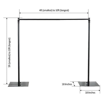 BalsaCircle Black 10 feet x 10 feet Heavy Duty Adjustable Pipe Drape Kit Backdrop Support Stand Party Photo