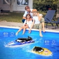 thumbnail image 4 of TROPOW 2Pack RC Boat,20+/10+MPH Remote Control Boats with LED Light for Kids and Adults,2.4G High Speed Remote Control Boats, 4 of 6