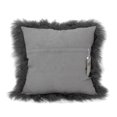 thumbnail image 2 of Fennco Styles Luxury Genuine Mongolian Lamb Fur Down Filled Decorative Throw Pillow (Slate, 16"x 16" Pillow), 2 of 2