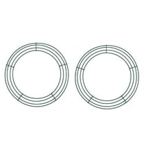 VogueV Round Metal Wreath Frame 12” Green Wire Set of 2, Heavy-Duty Diy Craft Ring for Valentine Wedding Floral Garland, Indoor/Outdoor Wall Door Holiday Decoration Base, 2Pc Wreath Frame