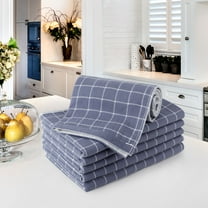 PiccoCasa 6 Pack Thick & Absorbent Cotton Kitchen Towels, 13"x 29", Blue