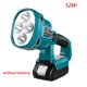 thumbnail image 1 of Linterna de Luz de Trabajo con Lámpara LED de 3W/12W 18V para Makita BL1430 BL1830 (sin Batería, sin Cargador) Iluminación Exterior USB con Batería de Litio, 1 of 26