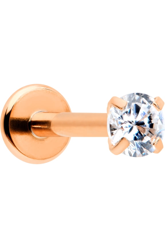 16G PVD Surgical Steel Rosy Internal Thread Labret Top Ear Cartilage Tragus Piercing Jewelry 5/16