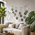 thumbnail image 5 of Handwoven Boho Leaf Wall Hanging with Wooden Beads and Layered Tassels, Cotton Macrame Tapestry for Bedroom Living Room Hotel Rustic European Decor, 5 of 7