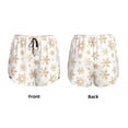 thumbnail image 3 of Balery gold Snowflake print Pantalones cortos deportivos para mujer con forro y dos bolsillos, elásticos, para entrenamiento, gimnasio, yoga-X-Large, 3 of 7