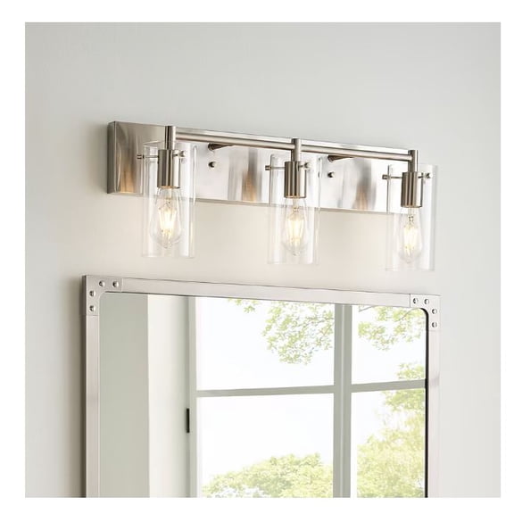 allen   roth Yuma 24-Inches 3 -Light Brushed Nickel Vintage Vanity light bar