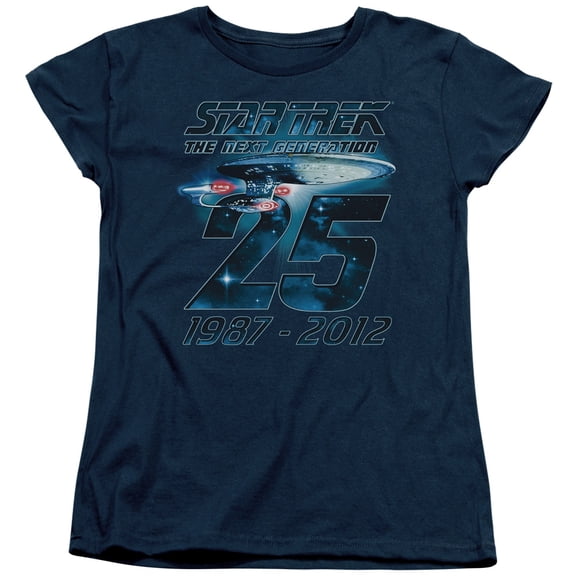 Star Trek Enterprise 25 Women's T-Shirt Navy