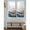 thumbnail image 7 of Half Window Curtains 24 Inches Long, Teal Golden Window Treatment Curtain Drapes, Modern Oil Painting Art Short Curtains Tiers for Kitchen Over Sink, 27.5"x24", 2 Panels, 7 of 7