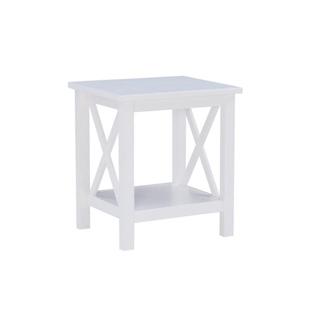 Riverbay Furniture Table d'Appoint en Bois, Blanc Antique