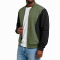 thumbnail image 3 of Mens Lightweight Jacket Casual Bomber Jacket Color Block Varsity Coat Full Zip Fall Winter Spring Jacket, 3 of 5