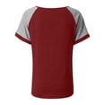 thumbnail image 4 of qucoqpe Summer Tops for Women Fashion Casual Color Block Crewneck Raglan Short Sleeve T-shirts Trendy Vacation Lightweight Blouses Loose Fit Tee, 4 of 5