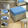 thumbnail image 4 of XIZZI Patio Furniture Set All Weather Rattan Wicker Conversation Set with Smokeless Fire Pit Table,Diamond Blue, 4 of 7