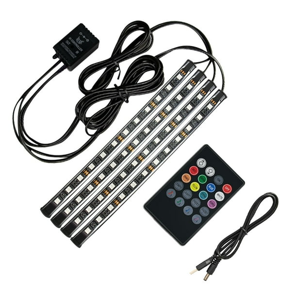 Xihbxyly Compras en línea Barra de luz LED RGB para interior de coche, 48 luces, control remoto