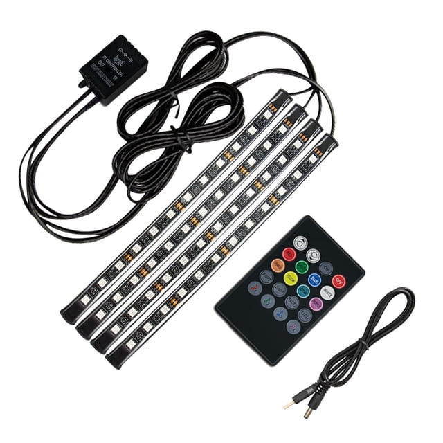 Dvkptbk Ambient Light 48 Lights Car Interior Rgb LED Light Bar Sole Light Remote Control Home & Garden