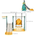 thumbnail image 3 of Qaba 3-in-1 Kids Swing and Slide Set with Basketball Hoop and Adjustable Seat Height, Toddler Play Climber Slide Playset for Indoor and Outdoor Playground Activity Center, 3 of 9