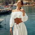 thumbnail image 6 of JASGOOD Women Corset Belts Brown Wide Elastic Lace-up Leather Belts for Women Dresses, 6 of 12