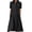 Black Grey, variant on Womens Denim Dress Lapel Short Sleeve Frayed Hem Jean Dresses Oversized Button Down A Line Shirt Dress
