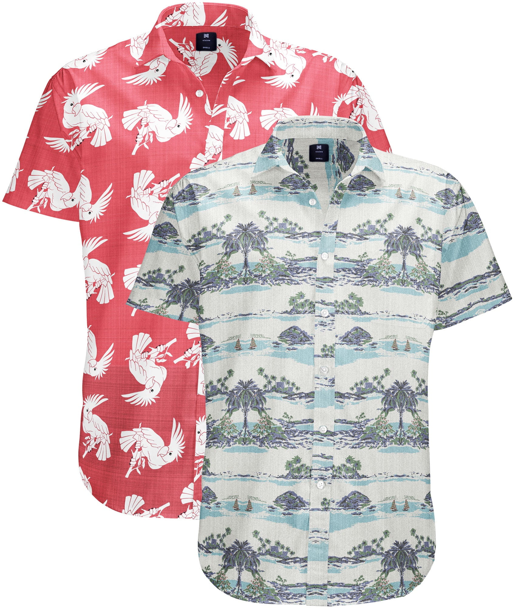 Visive Mens Hawaiian Shirt Big And Tall Short Sleeve Button Down Up