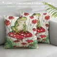 thumbnail image 3 of Chilfamy Frog Print Pillow Cases Cushion Covers Multi-Size Decor Throw Pillow Covers Frog Mushrooms Decorative Throw Pillowcases forBotanica Cute Mushroom Decor Beige Red Cushion Cases, 3 of 5