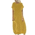 thumbnail image 2 of Womens Dresses Casual Plus Size Women Pockets O-Neck Polka Dot Printing Short Sleeve Long Dress, 2 of 4