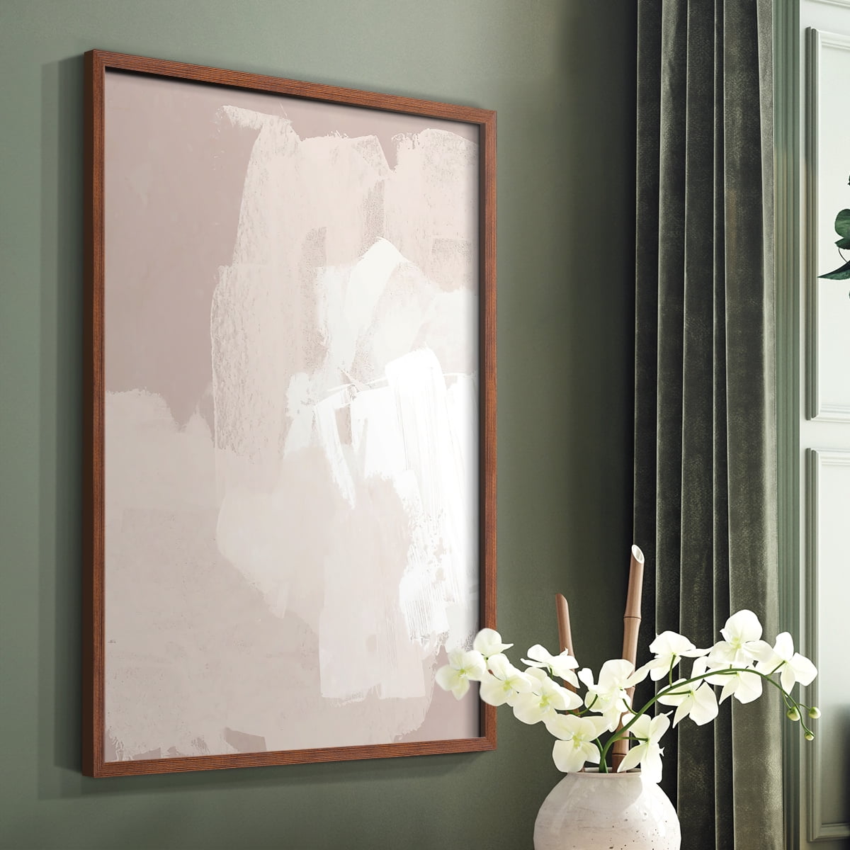 Cloud Slate II Framed Print in Brown Solid Wood Framed Print No Nail Hanging