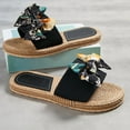thumbnail image 3 of FAKKDUK Slippers For Women Indoor And Outdoor Women's Espadrille Sandal Womens Straw Woven Slippers Flat Shoes Bottom Comfortable Sandals Ladies Platform Trendy Sandal Slides, 6&Black, 3 of 8