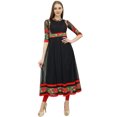 thumbnail image 4 of Bimba Women's Long Flared Black Anarkali Kurti Kurta Indian Classic Blouse-12, 4 of 4