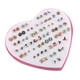 thumbnail image 4 of Pendientes de botón para mujer, pendientes de botón, pendientes de botón para mujer, color dorado, 36 pares de pendientes, pendientes de botón con forma de corazón, llave y flor., 4 of 5