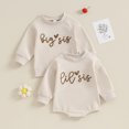 thumbnail image 4 of YDFCWXW Toddler Baby Girl Clothes Long Sleeve Pullover Sweatshirt Romper Winter Outfits (Beige, 12-18 Months), 4 of 5