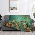 thumbnail image 2 of Fotbe Retro Birds Manta de Franela con Estampado, Manta Ultrasuave para Cama, Sofá, Auto, Hipoalergénica y Antibolitas-80"x60", 2 of 6