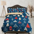 thumbnail image 1 of Juego de funda nórdica con estampado de árbol de navidad azul, ropa de cama de Navidad &, 1 of 4
