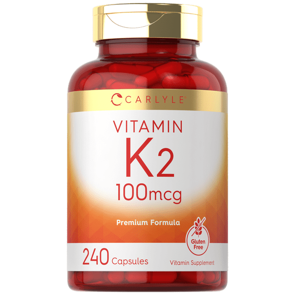 Vitamin K2 100 mcg | K2 MK-4 | 240 Capsules | For Men and Women | by Carlyle